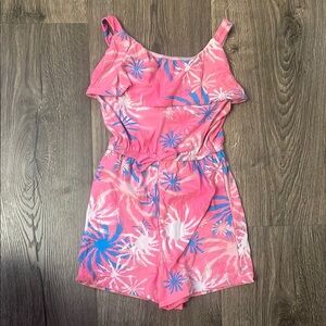 Kidgets Pink and Blue Tropical Jumpsuit